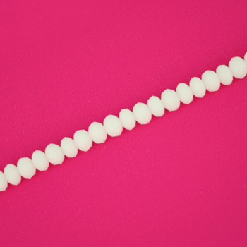 3 X 2 MM CRYSTAL RONDELLE BEADS OPAQUE WHITE - APPROX 150 / PCS