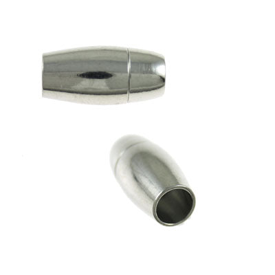 18x10mm silver magnetic clasp with 6mm glue in hole 2 pc