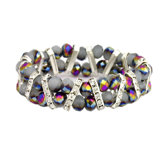 CRYSTAL DIAGONAL BRACELET KIT - SMOKY WHITE VITRAIL