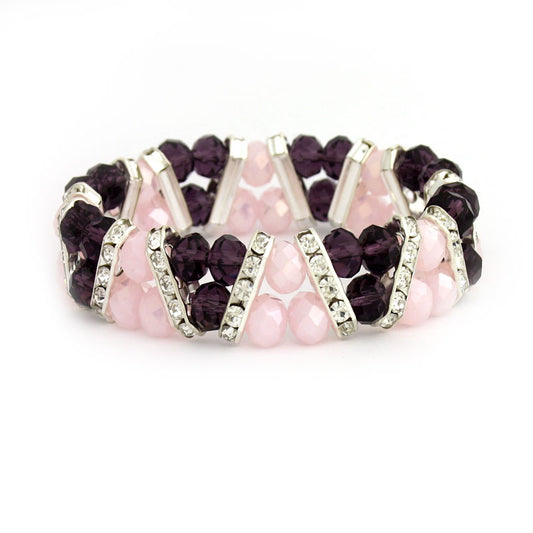 CRYSTAL DIAGONAL BRACELET KIT - PINK / PURPLE