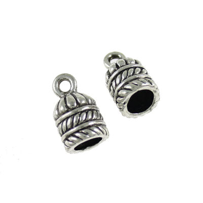 8 mm silver bead cap hole size 6 mm - 10 pcs