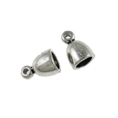 8 mm silver bead cap hole size 5.5 mm - 15 pcs