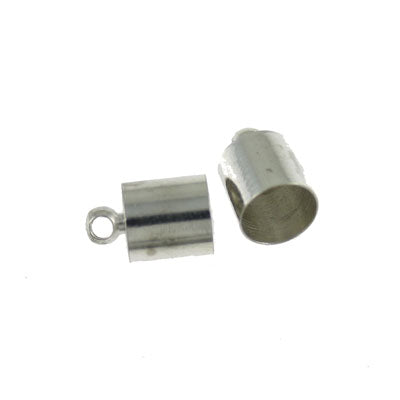 7 mm silver end cap hole size 6 mm - 20 pcs