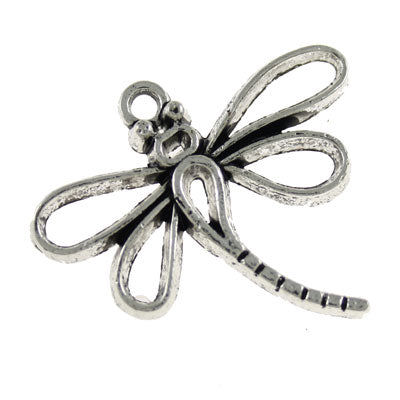 DRAGONFLY  CHARM 36 X 28 MM SILVER - 5 PCS