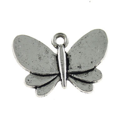 BUTTERFLY CHARM 18 X 27 MM SILVER - 10 PCS