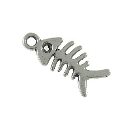 FISH CHARM 14 MM SILVER - 16PCS