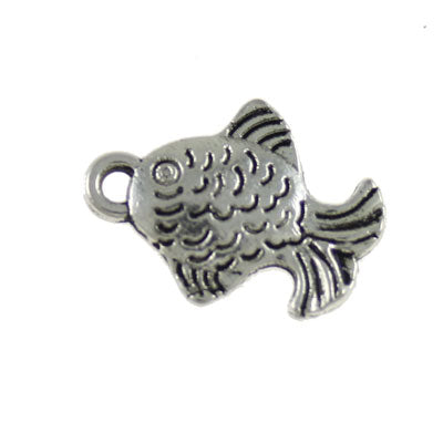 FISH CHARM 12 MM SILVER - 15PCS