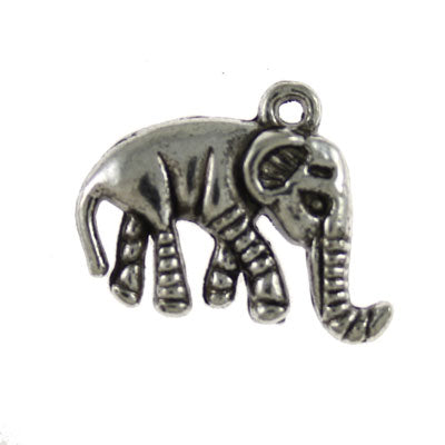 ELEPHANT CHARM 16 MM SILVER - 9 PCS