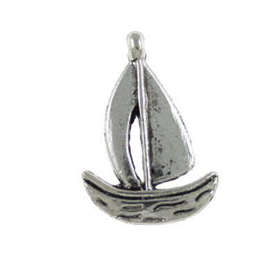 sail boat charm 19 mm silver - 26pcs