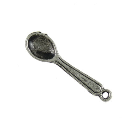 spoon charm 22 mm silver - 28 pcs