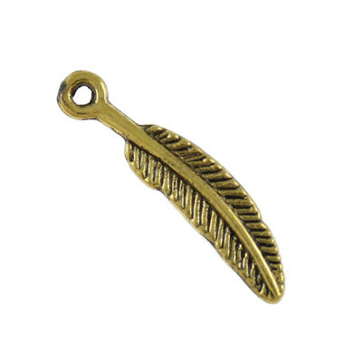 FEATHER CHARM 22 MM GOLD - 22 PCS