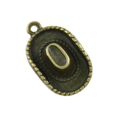 HAT CHARM 25 MM ANTIQUE - 10 PCS