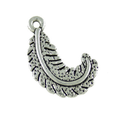 leaf charm 24 mm silver - 12 pcs