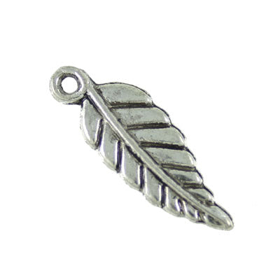 leaf charm 19 mm silver - 30 pcs