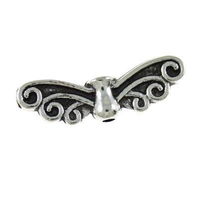 butterfly wings 22 x 7 mm silver - 20 pcs
