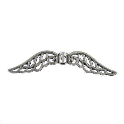 angel wings 31 x 6 mm silver - 12 pcs