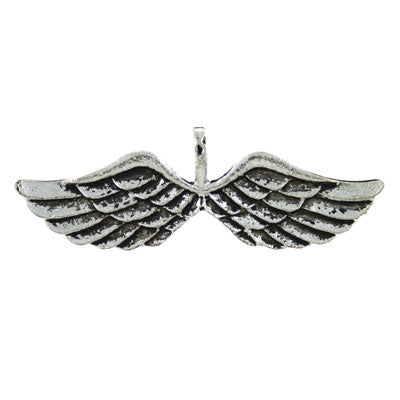 angel wings 38 x 13 mm silver - 5 pcs