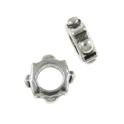 7 MM BEAD HOLE SIZE 4.5 MM SILVER - 30 PCS