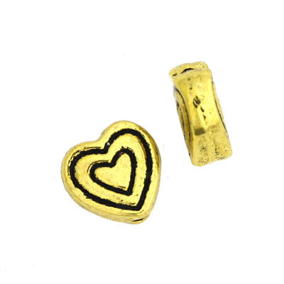 8 MM GOLD HEART BEADS - 20 PCS