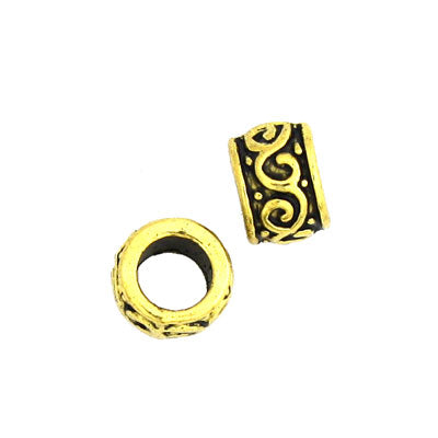 5 X 3.5 MM GOLD BEADS ( HOLE SIZE 3 MM ) - 40 PCS