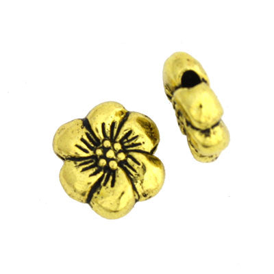 10 MM GOLD FLOWER BEADS - 10 PCS