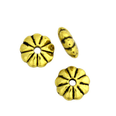 7 X 2.5 MM GOLD DISC BEADS - 160 PCS