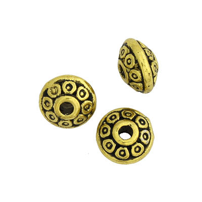 6.5 X 4 MM GOLD DISC BEADS - 48 PCS