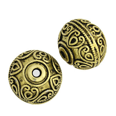 18 X 15 MM GOLD BEADS - 2 PCS