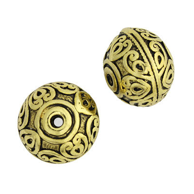 15 X 13 MM GOLD BEADS - 3 PCS