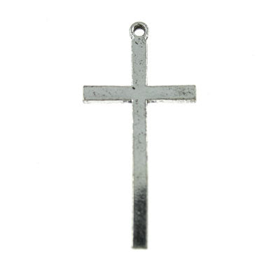 cross charm 35 x 17 mm silver - 12 pcs