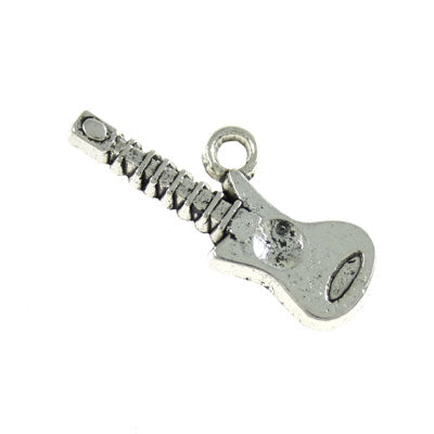 GUITAR MUSIC CHARM 24 MM SILVER - 10 PCS