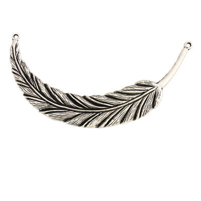 9 CM SILVER FEATHER CONNECTOR - 1 PC