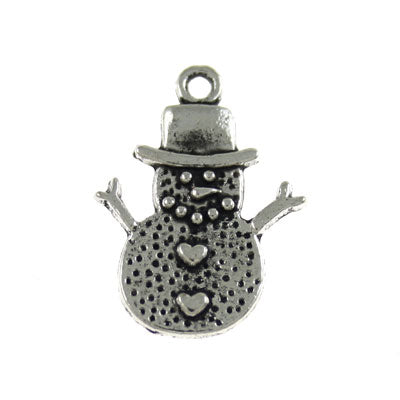 snowman 20 mm  silver - 20 pcs