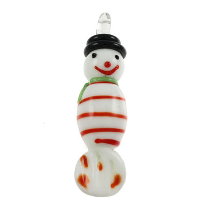 glass snowman pendant 65x20 mm - 1pc