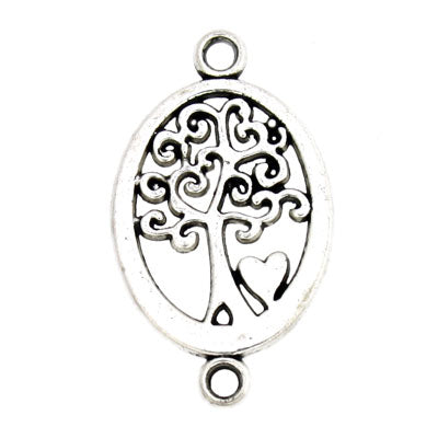TREE OF LIFE CONNECTOR 22 X 18 MM SILVER  - 20 PCS