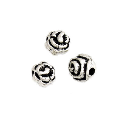 5 MM SILVER FLOWER BEADS - 40 PCS