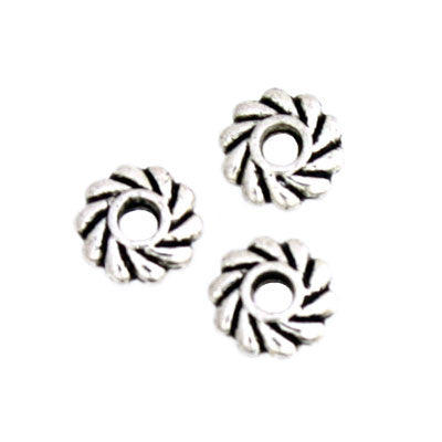 5 MM SILVER DISC BEADS - 120 PCS