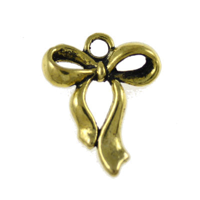 BOW CHARM 22 MM GOLD - 8 PCS