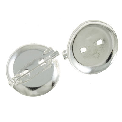 19 MM SILVER BROOCH BACK - 24 PCS