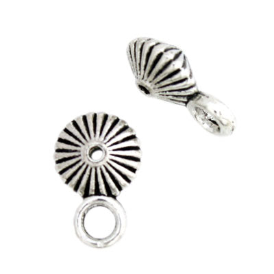 7 X 12 MM SILVER BAIL - 20 PCS