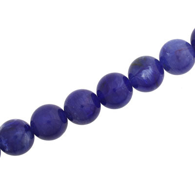 13 MM ROUND BEADS - DARK BLUE SWIRL - 23 PCS