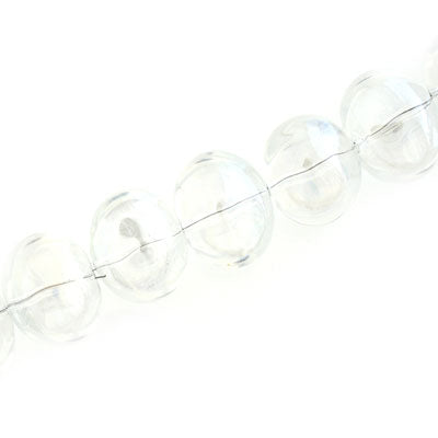 16 X 12 MM GLASS BEADS - CLEAR / 50 PCS
