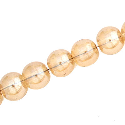 10 MM ROUND GLASS BEADS LIGHT TANGERINE - 82 PCS