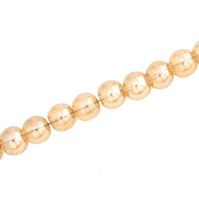 6 MM ROUND GLASS BEADS LIGHT TANGERINE - 125 PCS