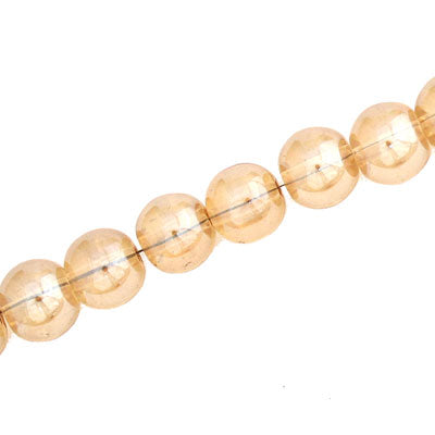 8 MM ROUND GLASS BEADS LIGHT TANGERINE - 102 PCS