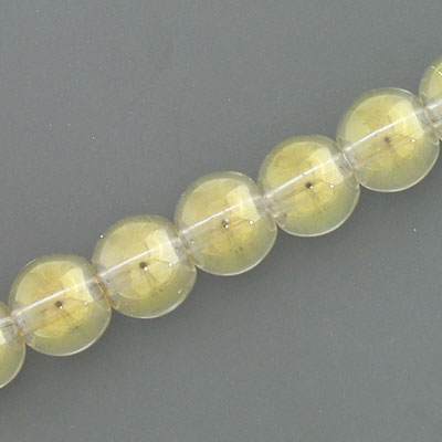 12 MM ROUND GLASS BEADS JONQUIL - 67 PCS