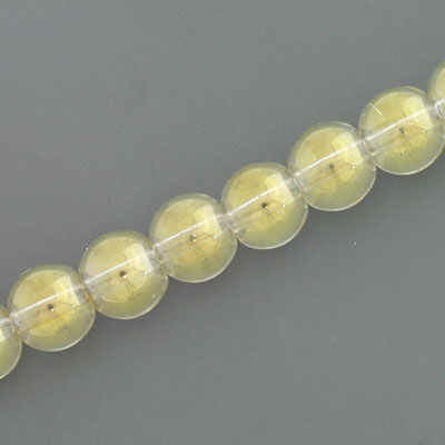 8 MM ROUND GLASS BEADS JONQUIL - 102 PCS