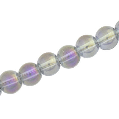 8 MM ROUND GLASS BEADS SMOKY VITRAIL - 102 PCS