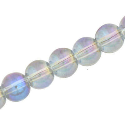 12 MM ROUND GLASS BEADS BLUE / PINK - 67 PCS
