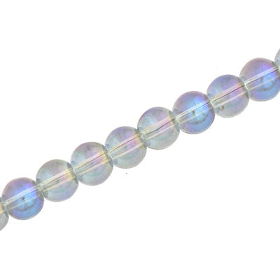 6 MM ROUND GLASS BEADS BLUE / PINK - 125 PCS